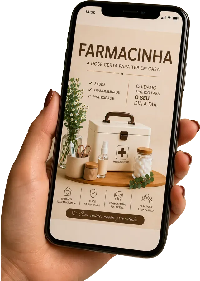 Guia Farmacinha aberto no celular